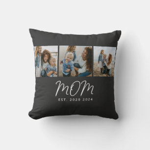 Mama hat modernes Skript Schwarz 3 Foto Kissen