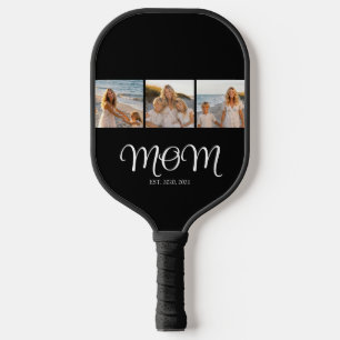 Mama hat modernes Skript Schwarz 3 Foto Pickleball Schläger