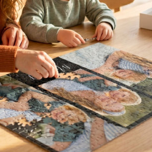 Mama hat modernes Skript Schwarz 3 Foto Puzzle