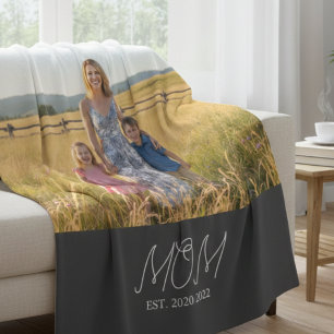 Mama hat modernes Skriptfoto eingerichtet Fleecedecke