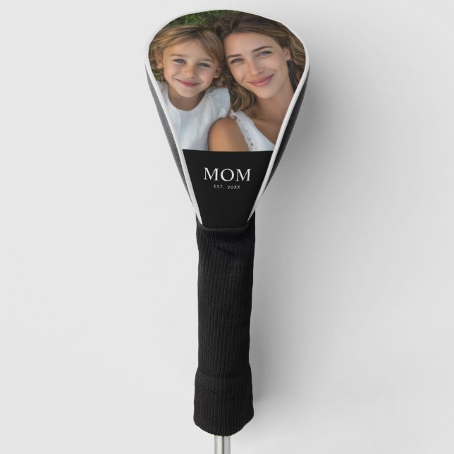 Mama hat modernes Skriptfoto eingerichtet  Golf Headcover (Vorderseite)