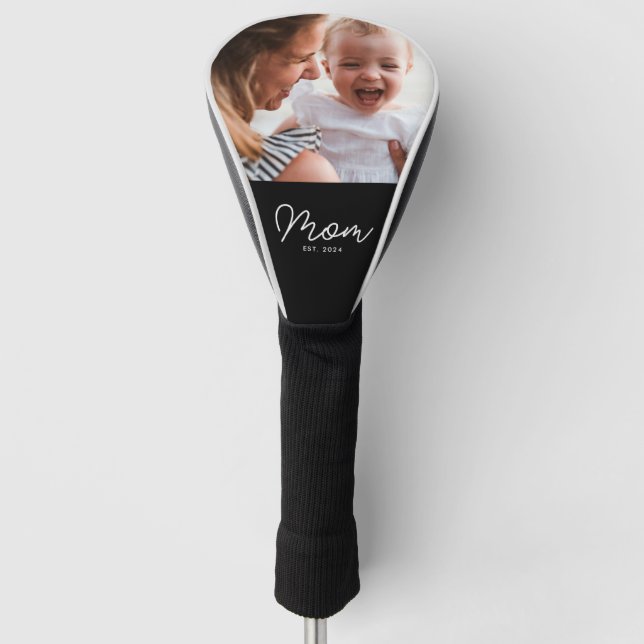 Mama hat modernes Skriptfoto eingerichtet Golf Headcover (Vorderseite)