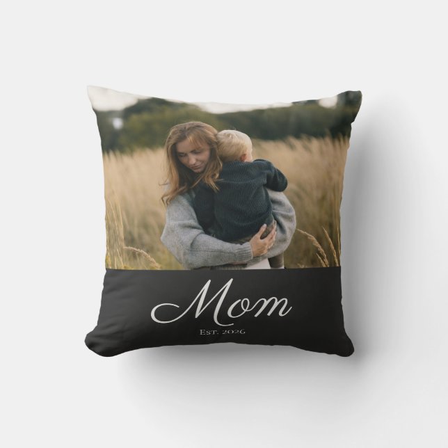 Mama hat modernes Skriptfoto eingerichtet Kissen (Vorderseite)
