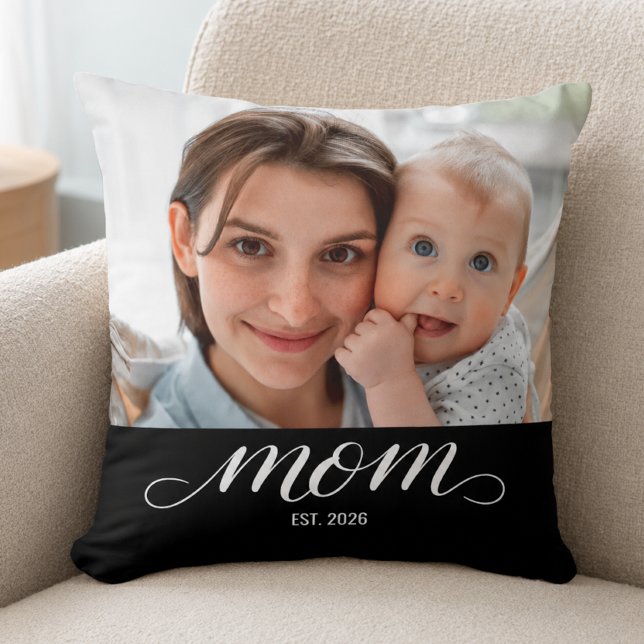 Mama hat modernes Skriptfoto eingerichtet  Kissen (Von Creator hochgeladen)