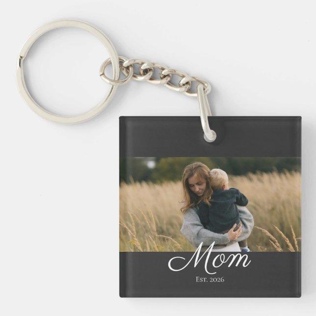 Mama hat modernes Skriptfoto eingerichtet Schlüsselanhänger (Vorderseite)