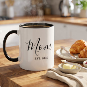 Mama hat neu gegründet Minimalistisches Geschenk f Zweifarbige Tasse