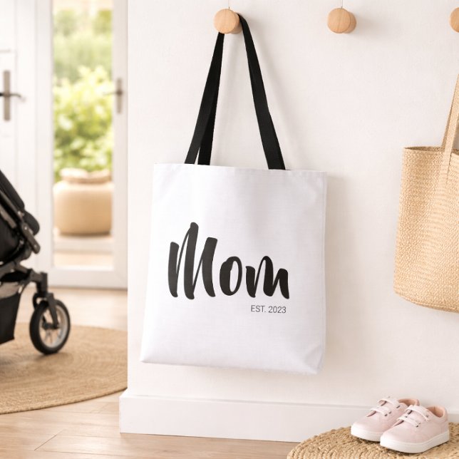 Mama hat neues Geschenk-Tasche für Mama eingericht (Mom Established Typography Tote Bag)