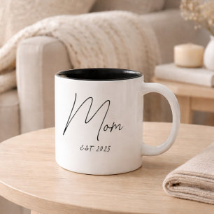 Mama hat neues Mama-Geschenk etabliert Zweifarbige Tasse