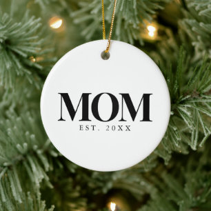 Mama hat neues Mama-Geschenk in schwarzer Typograf Keramik Ornament