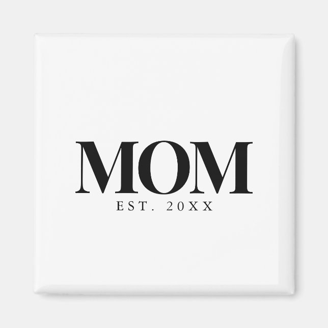 Mama hat neues Mama-Geschenk in schwarzer Typograf Magnet (Vorne)