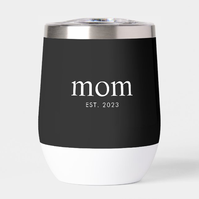 Mama hat neues Mama-Geschenk Thermal-Weinbecher (Vorderseite)