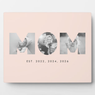 Mama hat Pastell-Pfirsich Minimalistisch 3 Foto ei Fotoplatte
