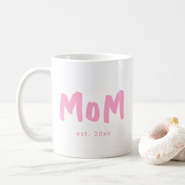 Mama hat rosa Typografie Neue Mutter eingerichtet Kaffeetasse (Mit Donut)