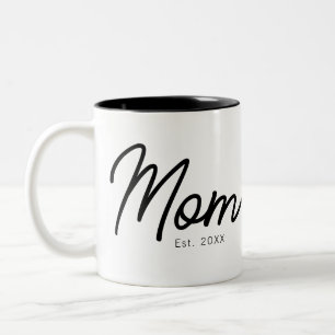 Mama hat Schwarz Schrift Minimalistisch Elegant Zweifarbige Tasse