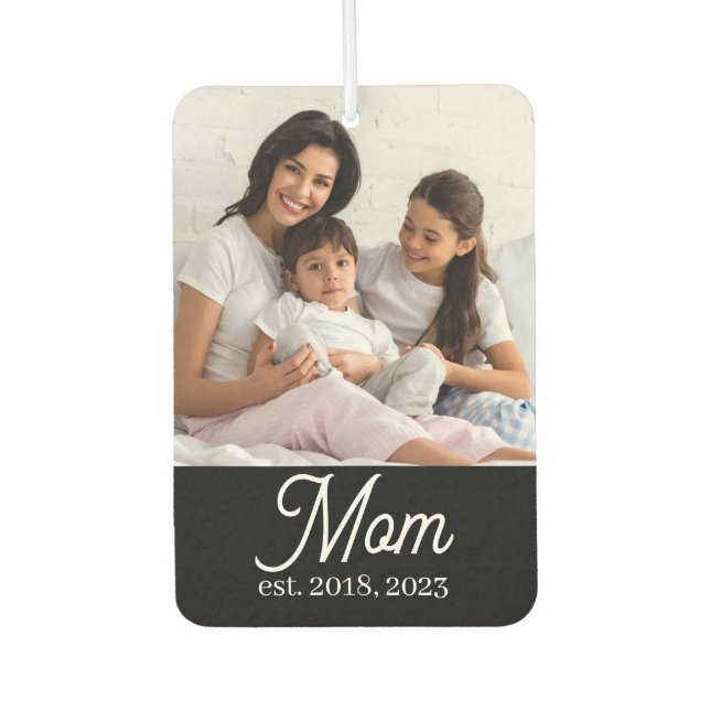 Mama hat Schwarz-Weiß-Script-Foto eingerichtet Autolufterfrischer (Vorderseite)