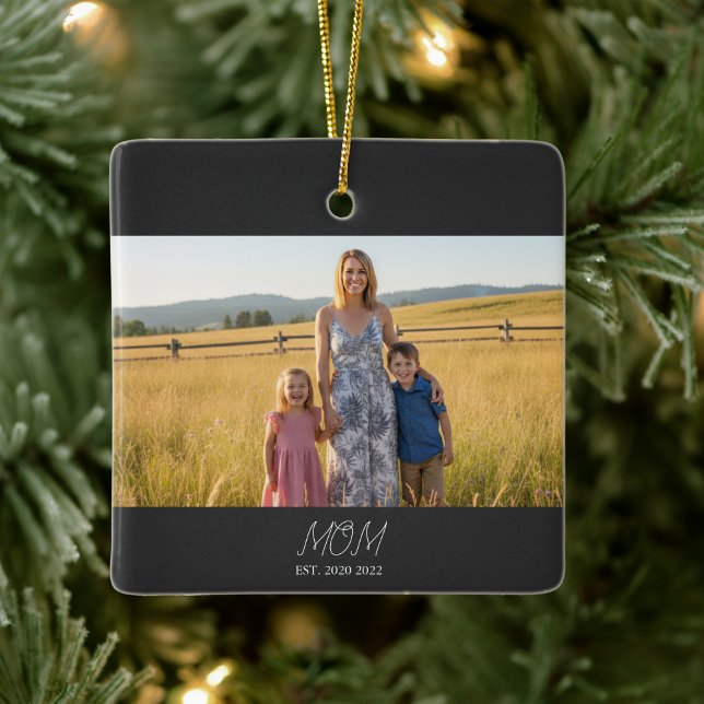 Mama hat Schwarz-Weiß-Script-Foto eingerichtet Keramikornament (Von Creator hochgeladen)