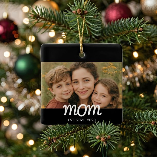 Mama hat Schwarz-Weiß-Script-Foto eingerichtet Keramikornament (Von Creator hochgeladen)