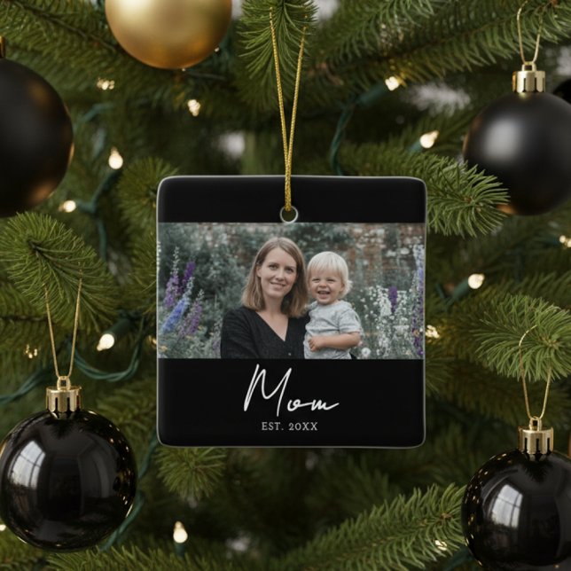 Mama hat Schwarz-Weiß-Script-Foto eingerichtet Keramikornament (Von Creator hochgeladen)