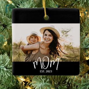 Mama hat Schwarz-Weiß-Script-Foto erstellt Keramikornament