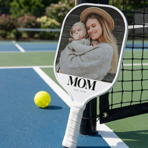 Mama hat Schwarze Typografie-Foto-Geschenk gegründ Pickleball Schläger