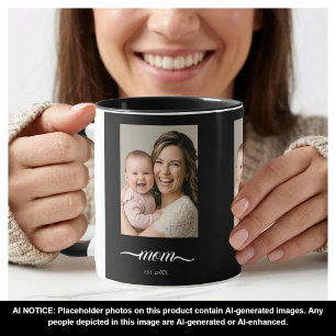 Mama hat schwarzes Foto individuell Jahr gegründet Tasse