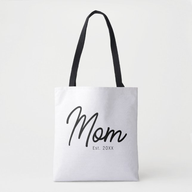 Mama hat Schwarzes Skript Minimal Elegant gegründe (Vorderseite)