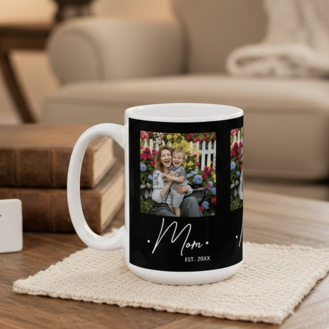 Mama hat Skript 3 Foto Schwarz erstellt Kaffeetasse (Von Creator hochgeladen)