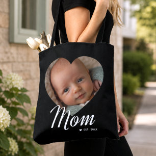 Mama hat Skript Herz Foto Schwarz erstellt
