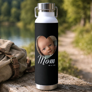 Mama hat Skript Herz Foto Schwarz Isoliert Trinkflasche