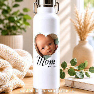 Mama hat Skript Herz Foto Weiß Isoliert eingericht Trinkflasche