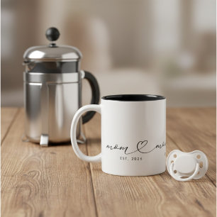 Mama hat Skript & Herz Geschenk für neue Mütter Zweifarbige Tasse