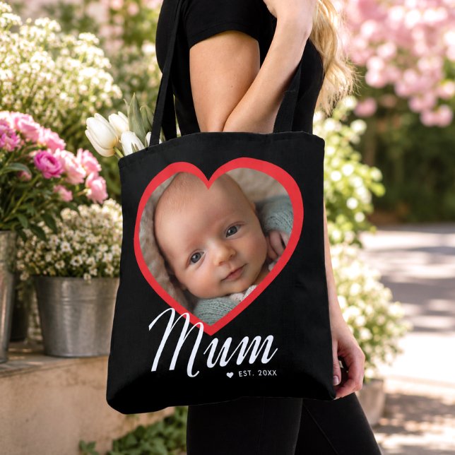 Mama hat Skript Rot Herz Foto Schwarz eingerichtet (Von Creator hochgeladen)