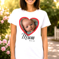 Mama hat Skript Rot Herz Foto Weiß eingerichtet