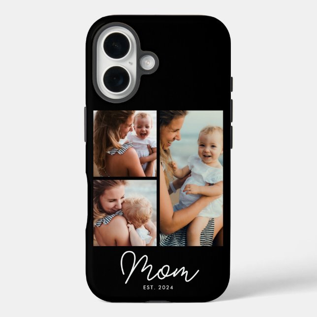 Mama hat Skript Schwarz 3 Foto Case-Mate iPhone Hülle (Rückseite)