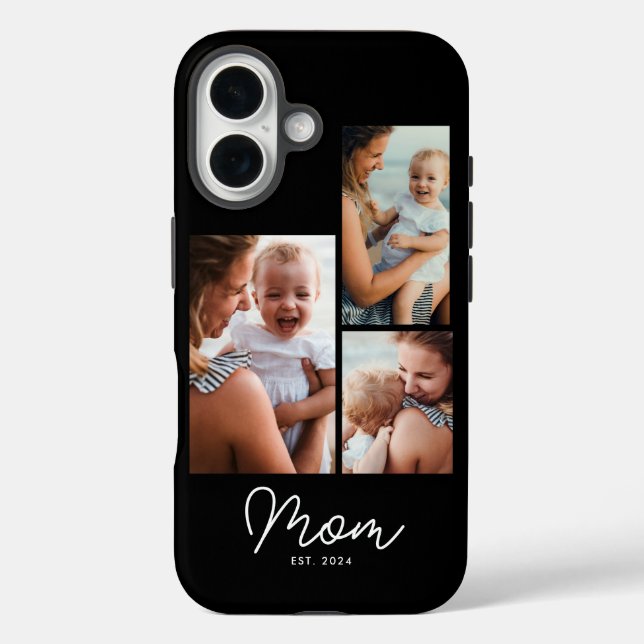 Mama hat Skript Schwarz 3 Foto Case-Mate iPhone Hülle (Rückseite)