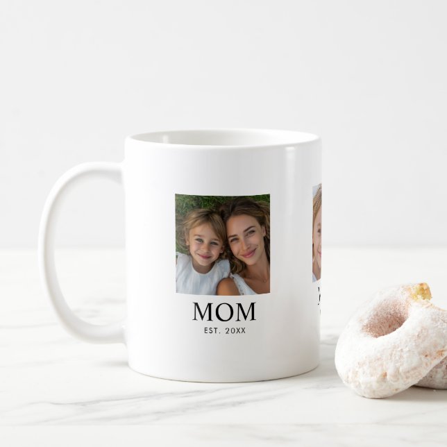 Mama hat Skript Schwarz 3 Foto eingerichtet Kaffeetasse (Mit Donut)