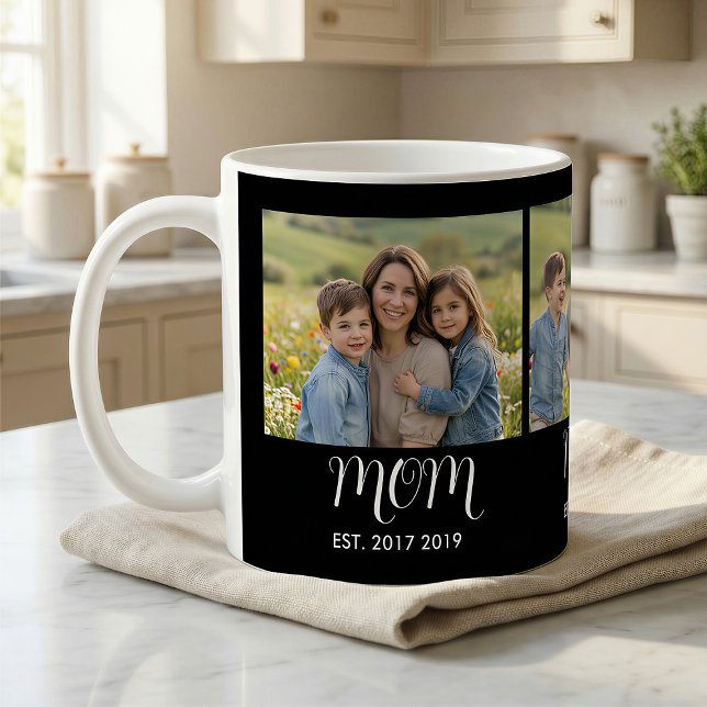 Mama hat Skript Schwarz 3 Foto eingerichtet Kaffeetasse (Von Creator hochgeladen)