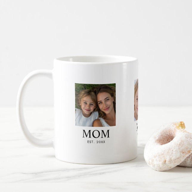 Mama hat Skript Schwarz 3 Foto eingerichtet Kaffeetasse (Mit Donut)