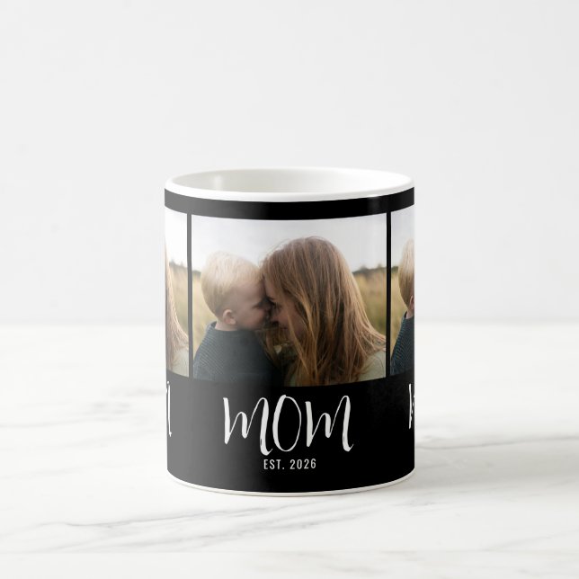 Mama hat Skript Schwarz 3 Foto Kaffeetasse (Mittel)