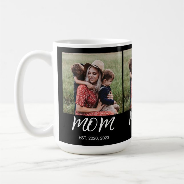 Mama hat Skript Schwarz 3 Foto Kaffeetasse (Links)