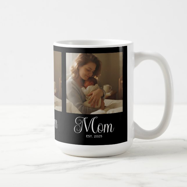 Mama hat Skript Schwarz 3 Foto Kaffeetasse (Rechts)