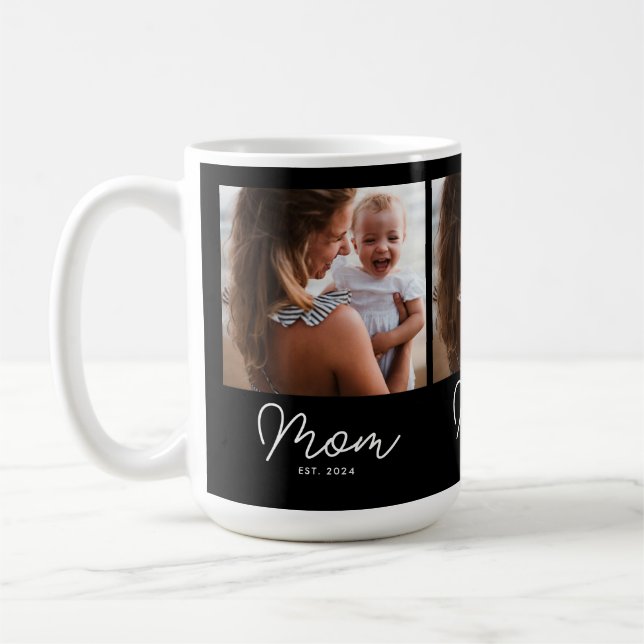 Mama hat Skript Schwarz 3 Foto Kaffeetasse (Links)