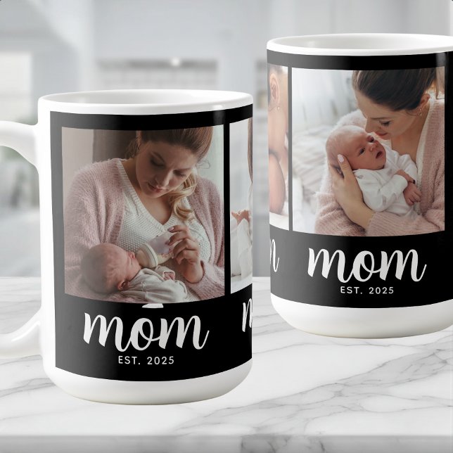 Mama hat Skript Schwarz 3 Foto Kaffeetasse (Von Creator hochgeladen)