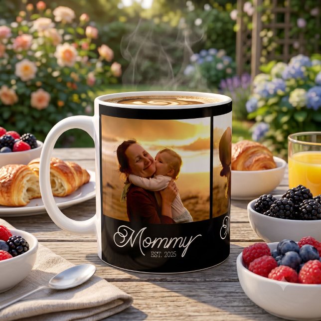 Mama hat Skript Schwarz 3 Foto Kaffeetasse (Von Creator hochgeladen)