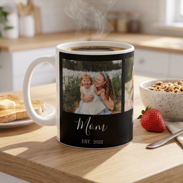 Mama hat Skript Schwarz 3 Foto Kaffeetasse (Von Creator hochgeladen)