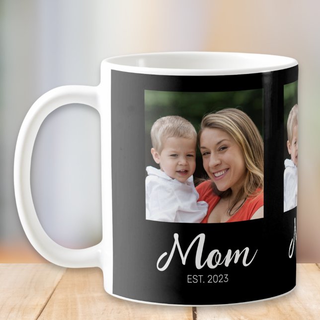 Mama hat Skript Schwarz 3 Foto Kaffeetasse (Von Creator hochgeladen)