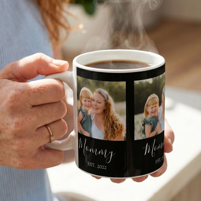 Mama hat Skript Schwarz 3 Foto Kaffeetasse (Von Creator hochgeladen)
