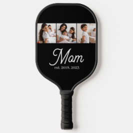Mama hat Skript Schwarz 3 Foto Pickleball Schläger