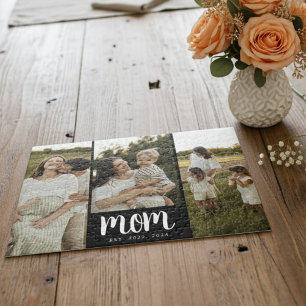 Mama hat Skript Schwarz 3 Foto Puzzle