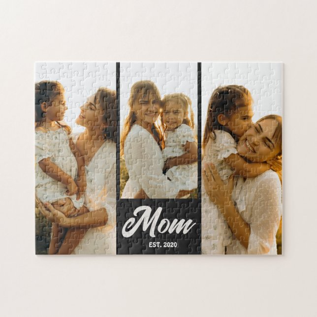 Mama hat Skript Schwarz 3 Foto Puzzle (Horizontal)
